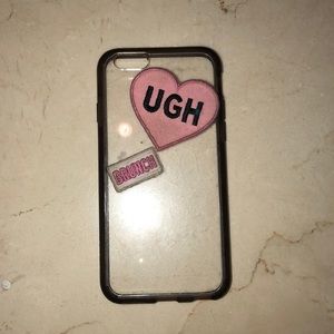 Clear iPhone 6/6s case with two cute patches